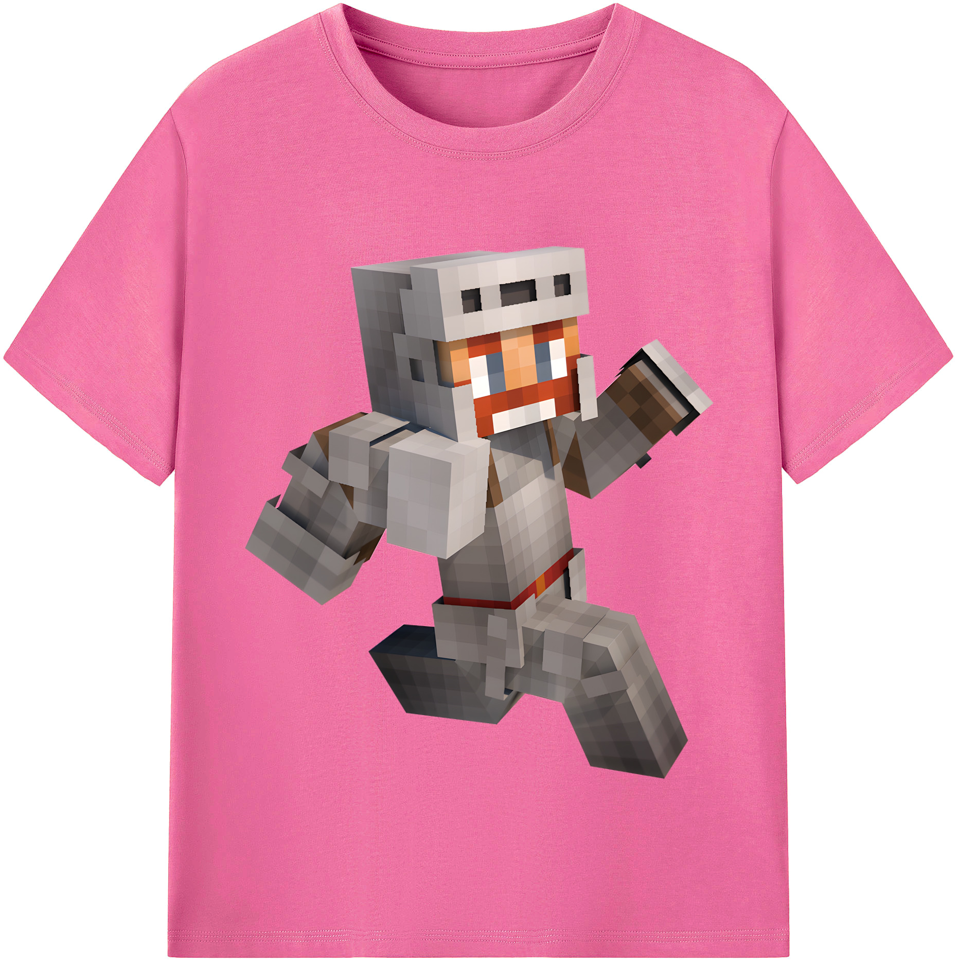 （画像用） マインクラフト ブロックの世界 Minecraft MC Block world レディースカジュアルプリントTシャツ（綿100％）